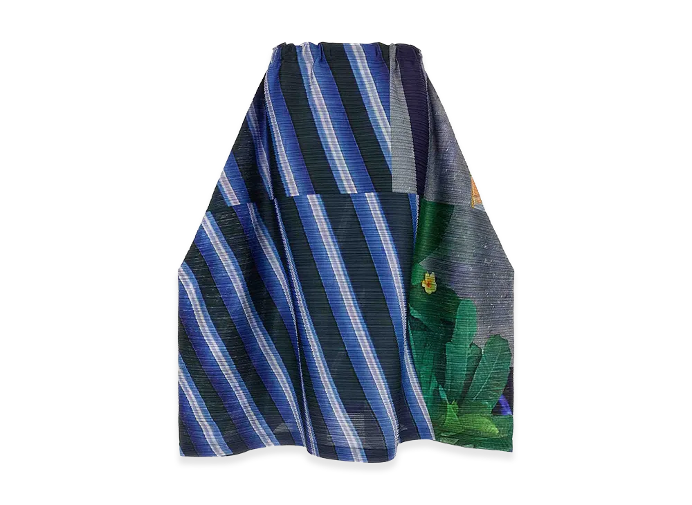 PLEATS PLEASE ISSEY MIYAKE Women's City Collage Skirt "Blue"