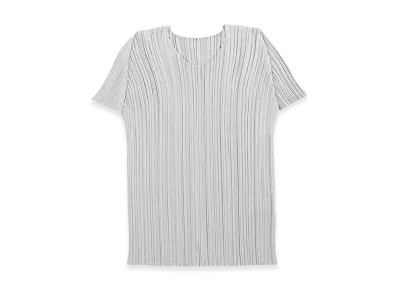 PLEATS PLEASE ISSEY MIYAKE Women's Short Sleeve Top "Cool Gray"