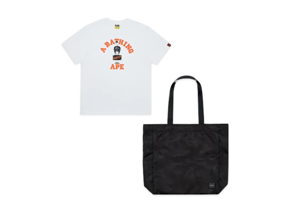 PORTER x A BATHING APE Tee & Tote Set "White"