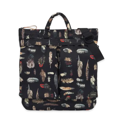 PORTER Feather Camo Helmet Bag "Black"