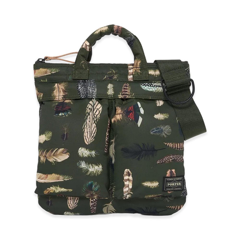 PORTER Feather Camo Helmet Bag (S) "Green"
