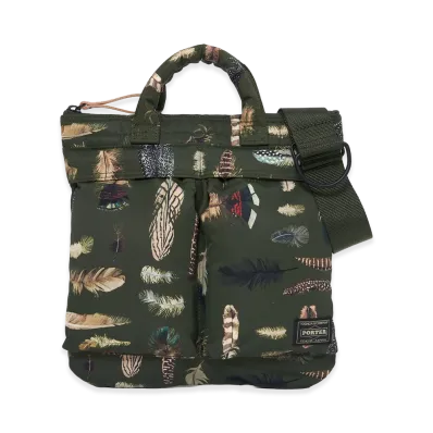 PORTER Feather Camo Helmet Bag (S) "Green"