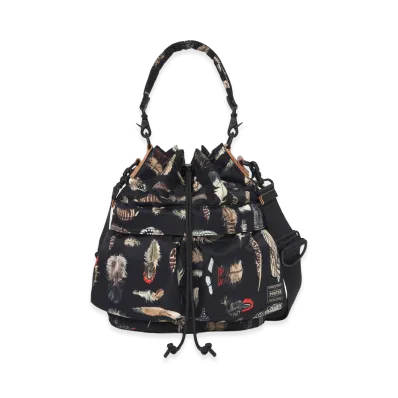 PORTER Feather Camo Tool Bag "Black"