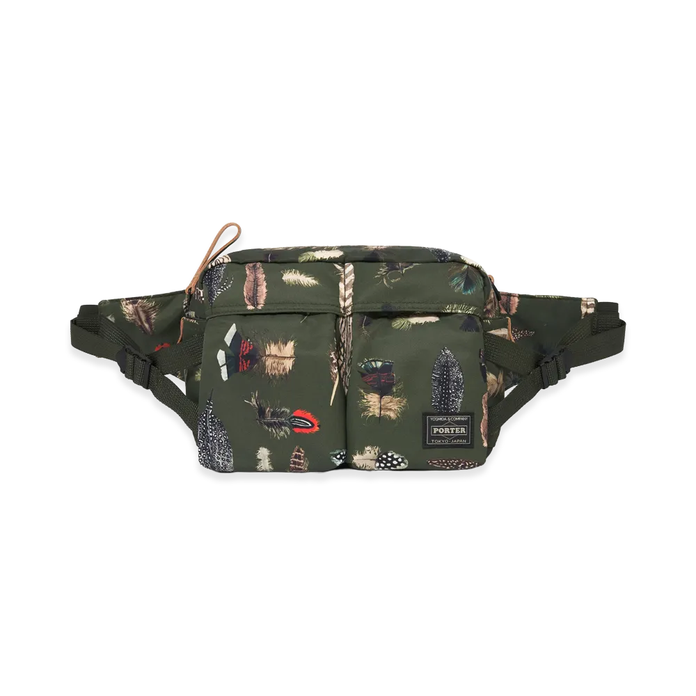 PORTER Feather Camo Hip Bag "Green"