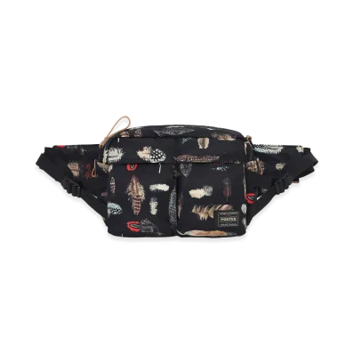PORTER Feather Camo Hip Bag "Black"