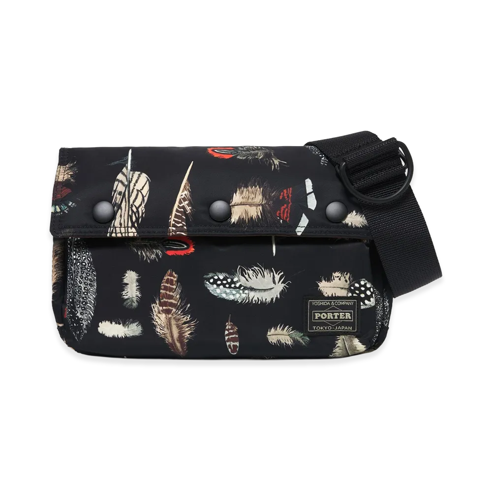 PORTER Feather Camo Envelope Bag "Black"