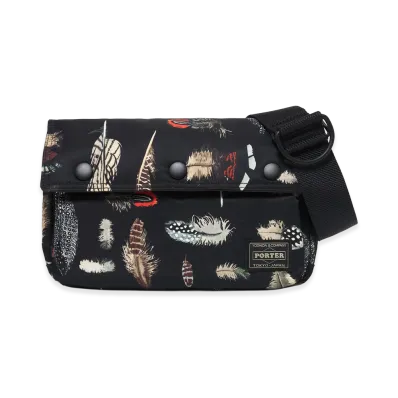 PORTER Feather Camo Envelope Bag "Black"
