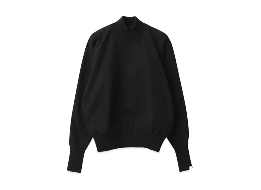 Perfect ribs Strange Sleeve Turtle Neck Sweat Shirts "Black" PR434014