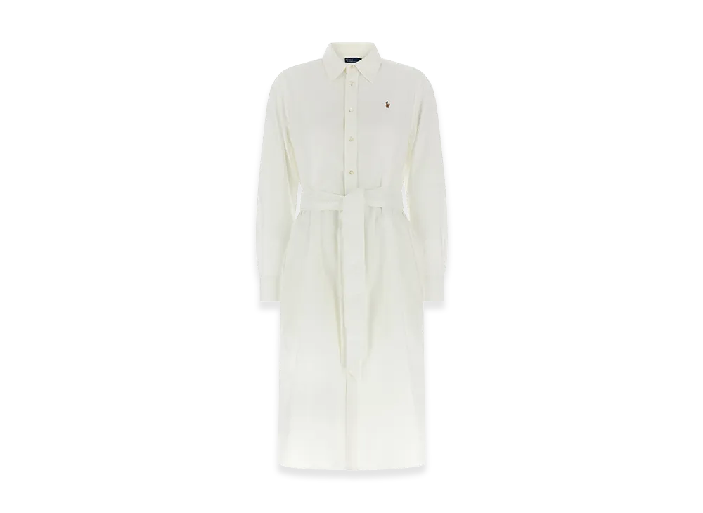 ポロラルフローレン ウィメンズロゴエンブロイダリー シュミジエドレス "ホワイト"