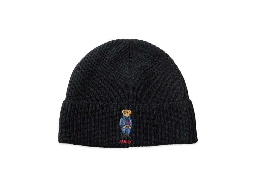 Polo Ralph Lauren Solid Denim Bear Beanie "Polo Black"