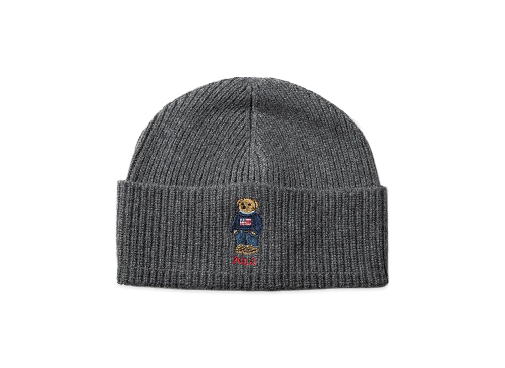 Polo Ralph Lauren Solid Flag Bear Beanie "Charcoal Heather"