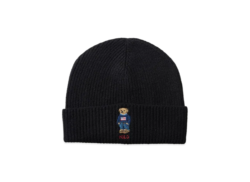 Polo Ralph Lauren Solid Flag Bear Beanie "Polo Black"