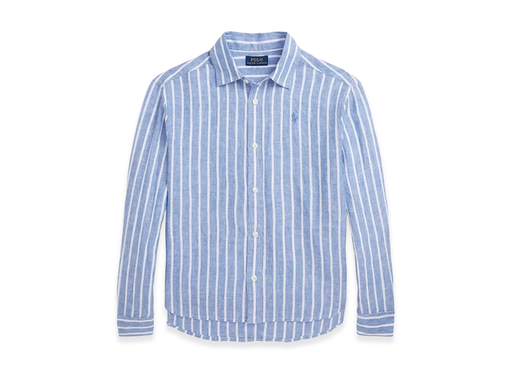 Polo Ralph Lauren Kids Camicia A Righe "Light Blue"