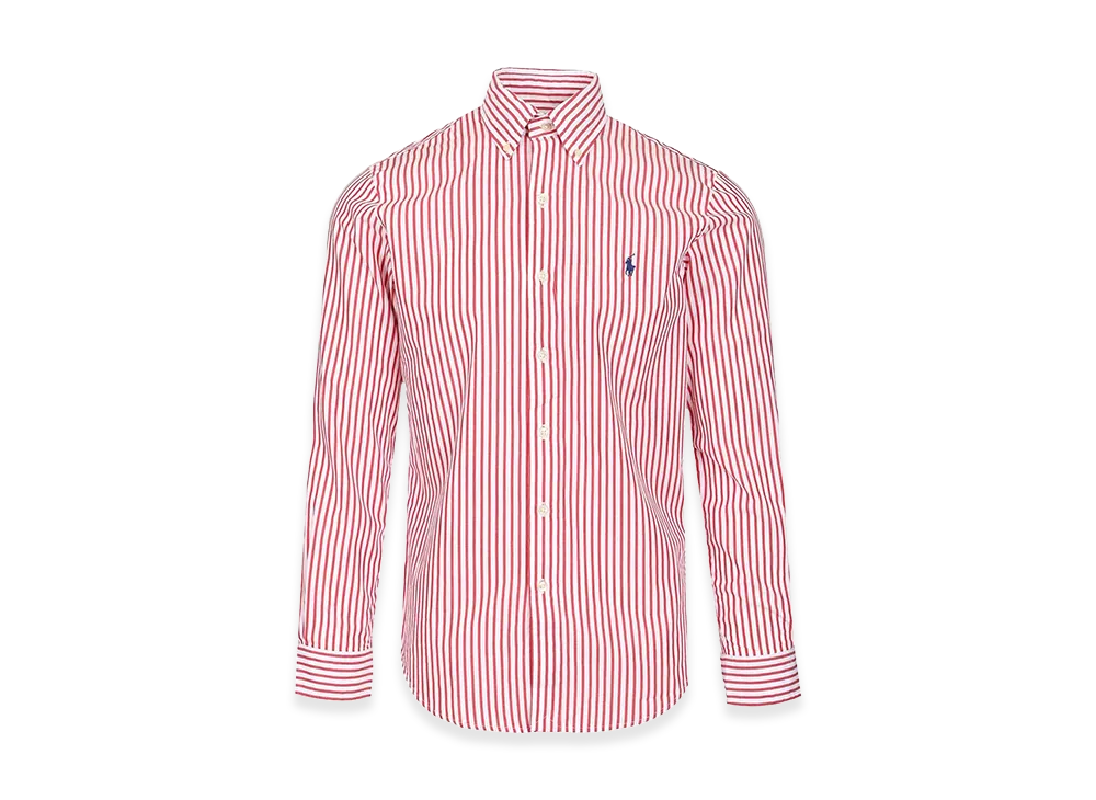Polo Ralph Lauren Custom-Fit Striped Poplin Shirt "Pink"