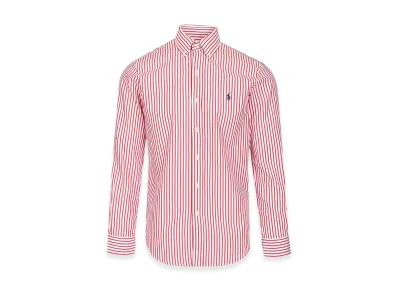 Polo Ralph Lauren Custom-Fit Striped Poplin Shirt "Pink"