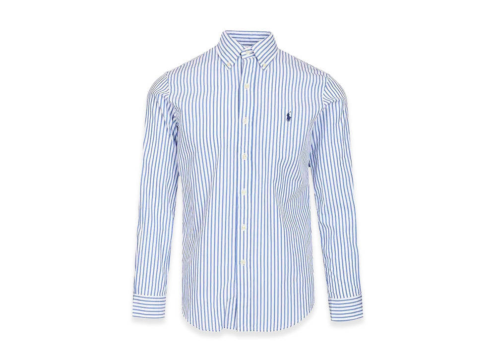 Polo Ralph Lauren Custom-Fit Striped Poplin Shirt "Light Blue"