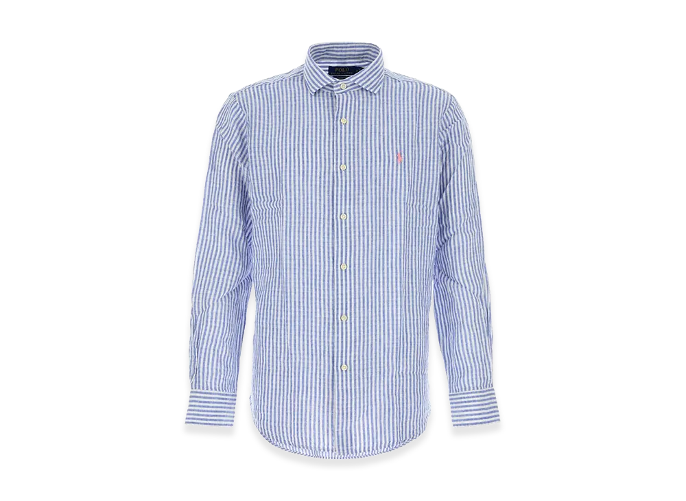 Polo Ralph Lauren Embroidered Linen Blend Shirt "Blue"