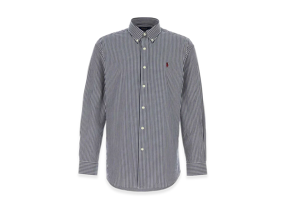 Polo Ralph Lauren Embroidered Stretch Cotton Shirt "Navy/White"