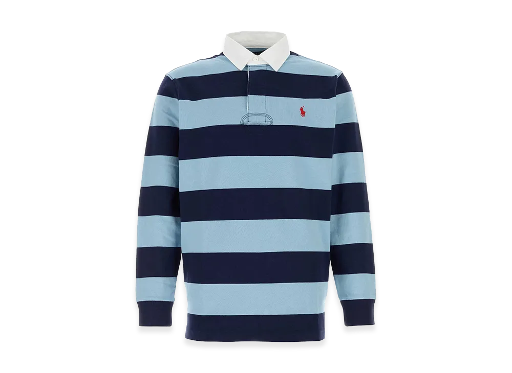 Polo Ralph Lauren Embroidered Cotton Polo Shirt "Navy/Light Blue"