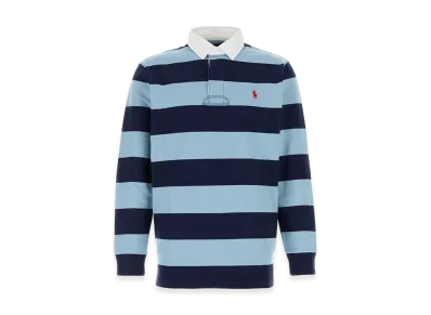 Polo Ralph Lauren Embroidered Cotton Polo Shirt "Navy/Light Blue"