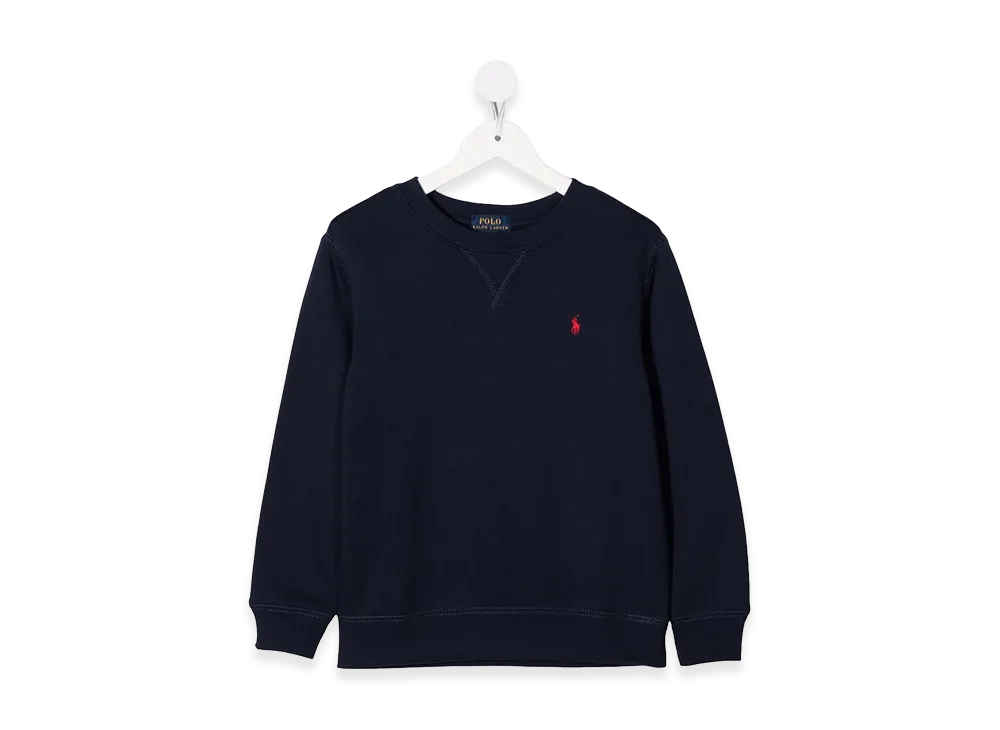 Polo Ralph Lauren Kids Cotton Blend Crewneck Sweatshirt "Navy"