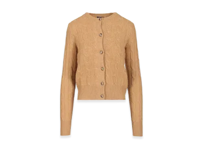 Polo Ralph Lauren Women's Cashmere Cable Knit Cardigan "Beige"