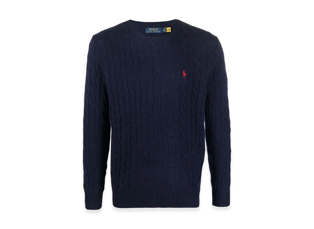Polo Ralph Lauren Wool And Cashmere Crewneck Sweater With Logo "Navy"