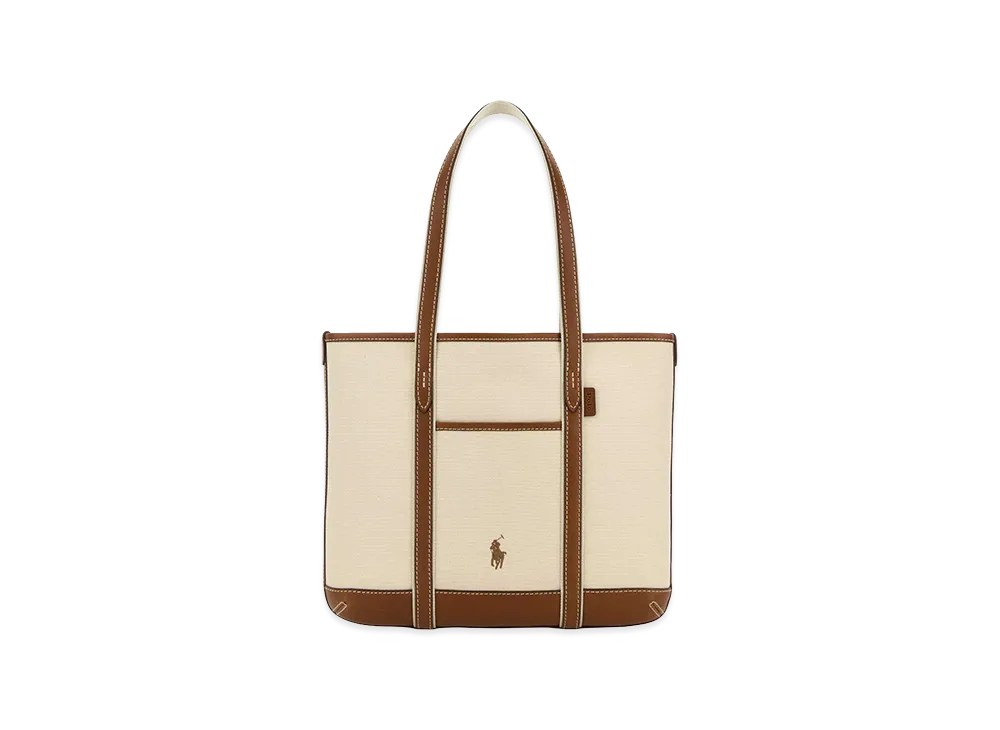 Polo Ralph Lauren Women's Canvas Shoulder Bag "Beige/Brown"