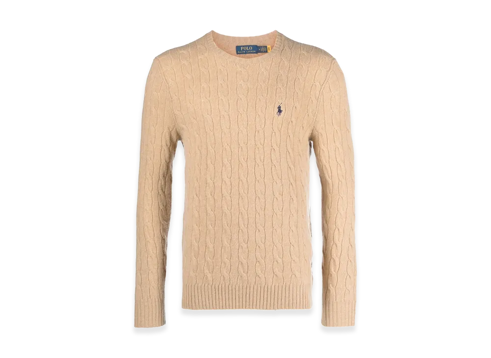 Polo Ralph Lauren Wool And Cashmere Crewneck Sweater With Logo "Beige"
