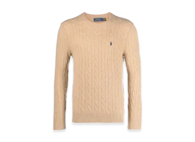 Polo Ralph Lauren Wool And Cashmere Crewneck Sweater With Logo "Beige"