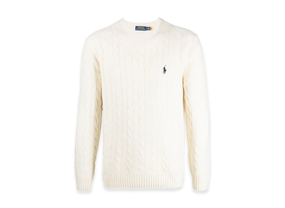 Polo Ralph Lauren Wool And Cashmere Crewneck Sweater With Logo "White"
