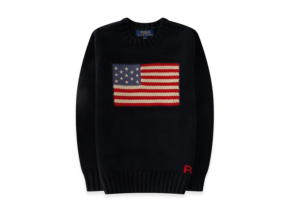 Polo Ralph Lauren Kids The Iconic Flag Cotton Jumper "Navy"