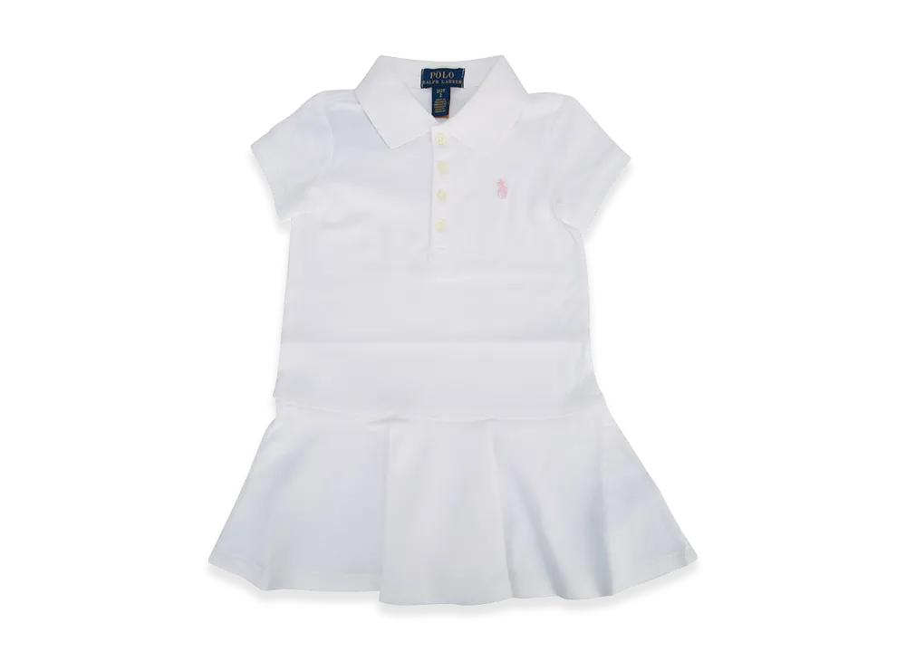 Polo Ralph Lauren Kids Stretch Mesh Polo Dress "White"