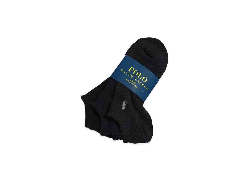 Polo Ralph Lauren One-Point Logo Ankle Socks 3-Pack "Black"