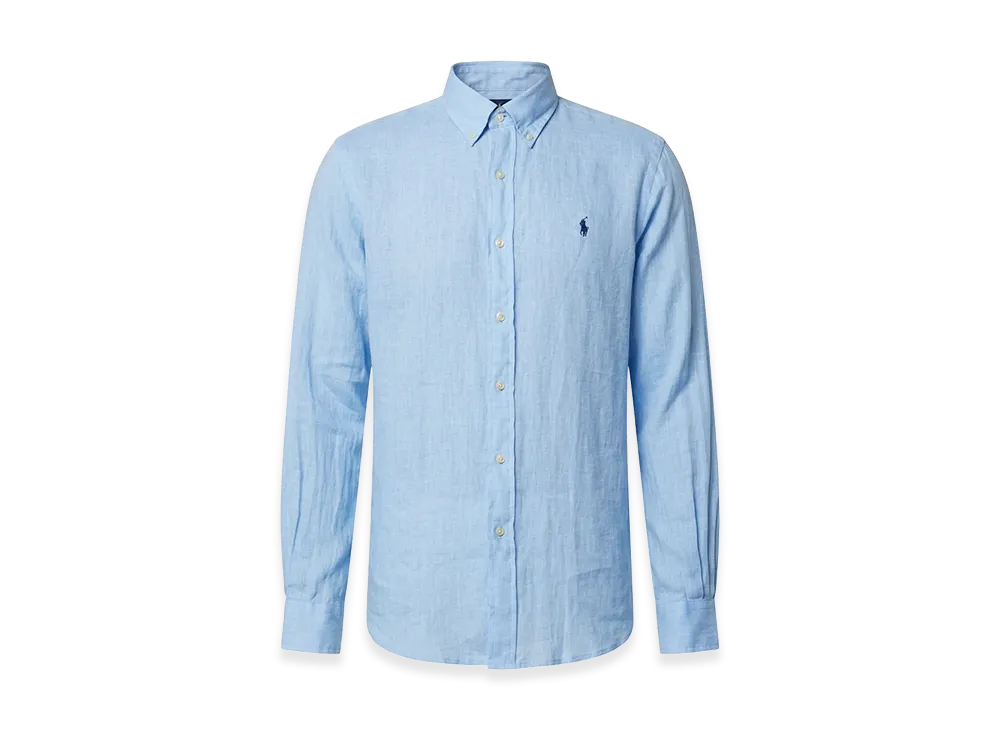 Polo Ralph Lauren One-Point Icon Button-Down Long Sleeve Linen Casual Shirt "Saxe"