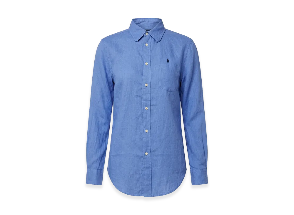 Polo Ralph Lauren Women's Logo One-Point Long Sleeve Linen Shirt "Blue"