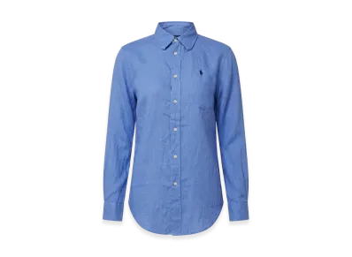 Polo Ralph Lauren Women's Logo One-Point Long Sleeve Linen Shirt "Blue"