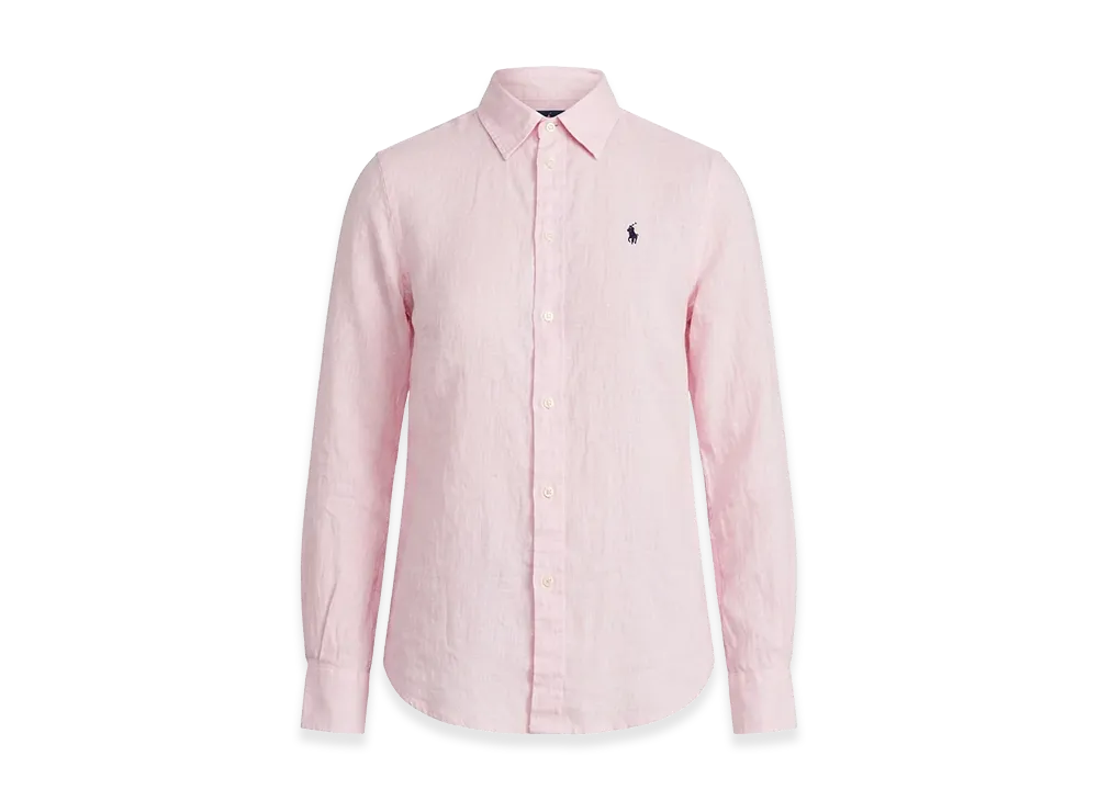 Polo Ralph Lauren Women's Logo One-Point Long Sleeve Linen Shirt "Pink"