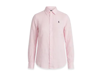 Polo Ralph Lauren Women's Logo One-Point Long Sleeve Linen Shirt "Pink"