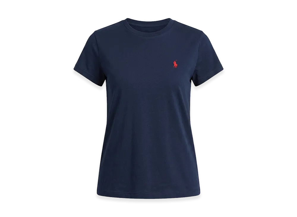 Polo Ralph Lauren Women's Logo One-Point Crewneck Cotton Short Sleeve T-Shirt "Navy"