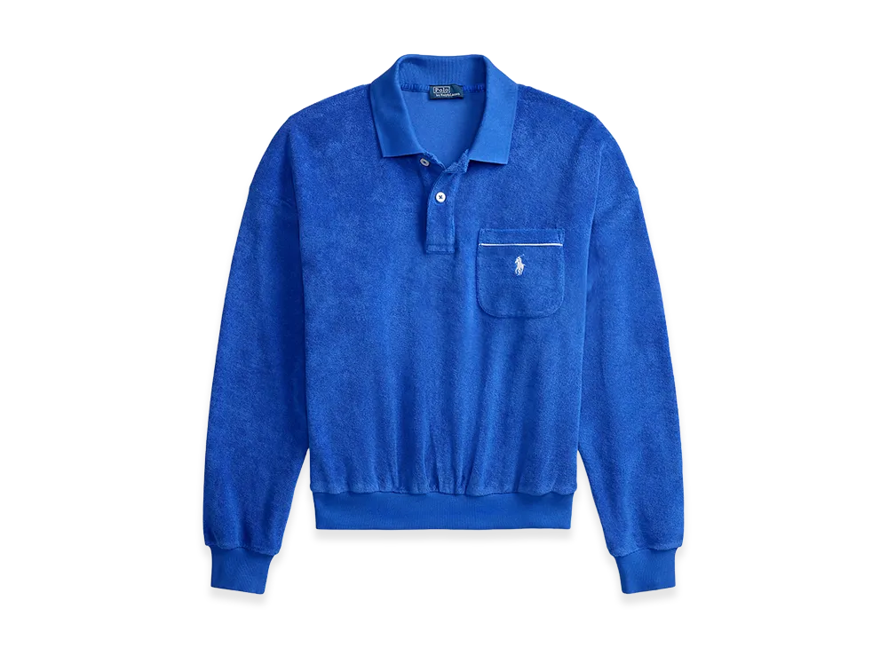 Polo Ralph Lauren Women's Terry Long Sleeve Polo Shirt "Blue"