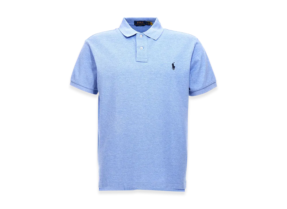 Polo Ralph Lauren Melange Piquet Polo Shirt "Light Blue"