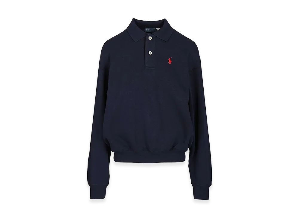 Polo Ralph Lauren Women's Cotton Blend Long Sleeve Polo Shirt "Navy Blue"