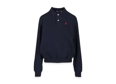 Polo Ralph Lauren Women's Cotton Blend Long Sleeve Polo Shirt "Navy Blue"
