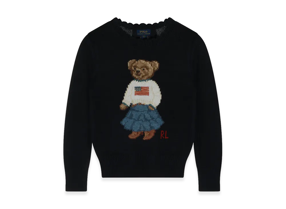 Polo Ralph Lauren Women's Iconic Bear Cotton Sweater "Dark Blue"