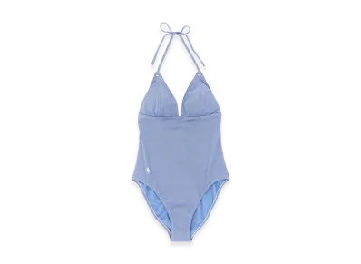 Polo Ralph Lauren Women's Polo One-Piece Swimsuit "Light Blue"