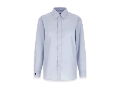Polo Ralph Lauren Women's Embroidered Cuffs Shirt "Light Blue"