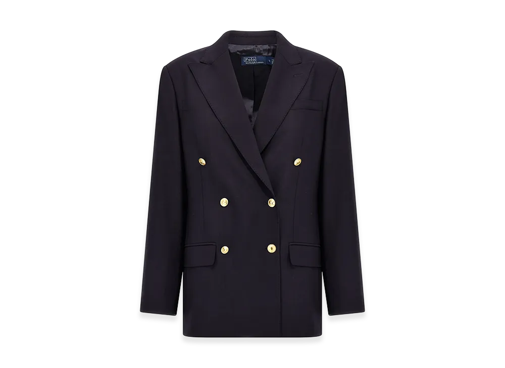 Polo Ralph Lauren Women's Double-Breasted Wool Blazer "Dark Blue"