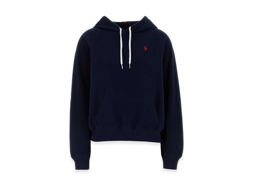 Polo Ralph Lauren Women's Cotton Mixed Sweatshirt With Hood "Navy Blue"