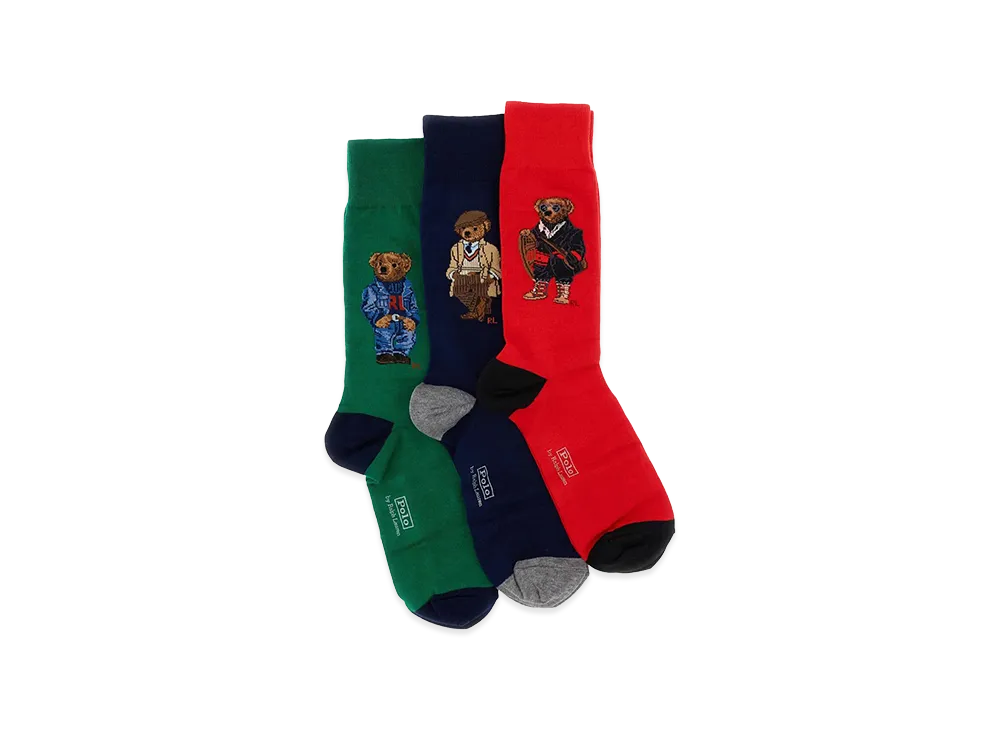 Polo Ralph Lauren Teddy Socks 3-Pack Gift Box "Green/Navy/Red"